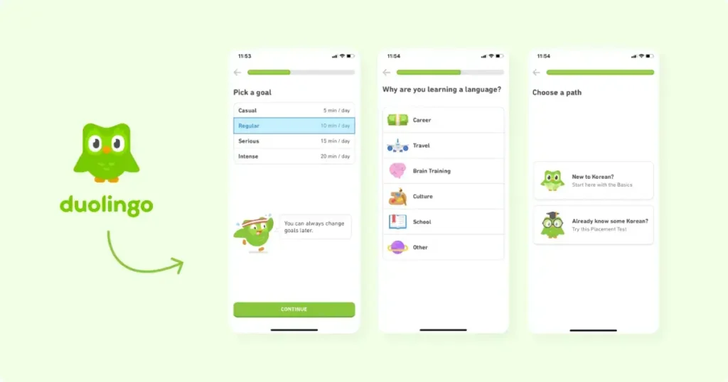 Gamification of Onboarding (Duolingo)