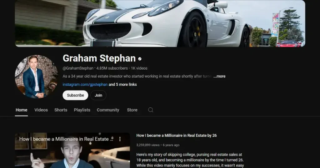 Graham Stephan channel in 2024